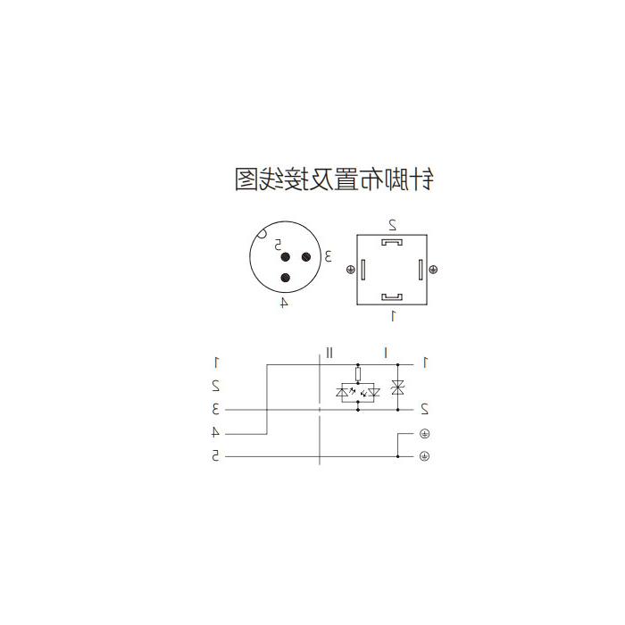 Valve plug Type A, DIN, 18mm, 4Pin/M12 straight male, double end pre-cast PVC non-flexible cable, grey sheathed, 6VA043-XXX